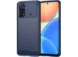 Custodia Per Xiaomi Poco M4 Pro 4G In Silicone Tpu Morbido, Fibra Di Carbonio, Custodia Protettiva Antiurto Blu