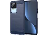 Custodia Per Xiaomi Redmi K50 / K50 Pro In Silicone Tpu Morbido, Fibra Di Carbonio, Custodia Protettiva Antiurto Blu