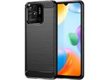 Custodia Per Xiaomi Redmi 10C In Silicone Tpu Morbido, Fibra Di Carbonio, Custodia Protettiva Antiurto Nera