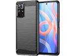 Custodia Per Xiaomi Poco M4 Pro 5G In Silicone Tpu Morbido, Fibra Di Carbonio, Custodia Protettiva Antiurto Nera