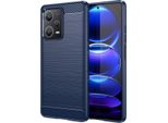 Custodia Per Xiaomi Redmi Note 12 Pro+ In Silicone Tpu Morbido, Fibra Di Carbonio, Custodia Protettiva Antiurto Blu