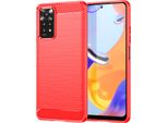 Custodia Per Xiaomi Redmi Note 11 Pro 5G / 4G In Silicone Tpu Morbido, Fibra Di Carbonio, Custodia Protettiva Antiurto Rosso