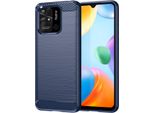 Custodia Per Xiaomi Redmi 10C In Silicone Tpu Morbido, Fibra Di Carbonio, Custodia Protettiva Antiurto Blu