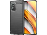 Custodia Per Xiaomi Poco F3 In Silicone Tpu Morbido, Fibra Di Carbonio, Custodia Protettiva Antiurto Nera