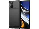 Custodia Per Xiaomi Poco X4 Pro 5G In Silicone Tpu Morbido, Fibra Di Carbonio, Custodia Protettiva Antiurto Nera