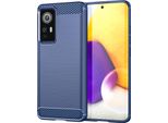 Custodia Per Xiaomi 12 / 12X / 12S In Silicone Tpu Morbido, Fibra Di Carbonio, Custodia Protettiva Antiurto Blu