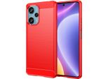 Custodia Per Xiaomi Redmi Note 12 Turbo In Silicone Tpu Morbido, Fibra Di Carbonio, Custodia Protettiva Antiurto Rossa