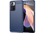 Custodia Per Xiaomi Poco X4 Nfc 5G In Silicone Tpu Morbido, Fibra Di Carbonio, Custodia Protettiva Antiurto Blu
