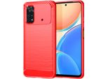 Custodia Per Xiaomi Poco M4 Pro 4G In Silicone Tpu Morbido, Fibra Di Carbonio, Custodia Protettiva Antiurto Rosso