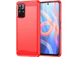 Custodia Per Xiaomi Poco M4 Pro 5G In Silicone Tpu Morbido, Fibra Di Carbonio, Custodia Protettiva Antiurto Rosso
