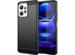 Custodia Per Xiaomi Redmi Note 12 4G In Silicone Tpu Morbido, Fibra Di Carbonio, Custodia Protettiva Antiurto Nera