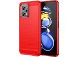 Custodia Per Xiaomi Poco X4 Gt In Silicone Tpu Morbido, Fibra Di Carbonio, Custodia Protettiva Antiurto Rossa