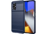 Custodia Per Xiaomi Poco M4 5G In Silicone Tpu Morbido, Fibra Di Carbonio, Custodia Protettiva Antiurto Blu