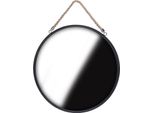 Vilde Specchio Da Parete Appeso Con Corda 41 Cm Nero Loft