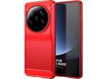 Custodia Per Xiaomi 13 Ultra Silicone Tpu Morbido, Fibra Di Carbonio, Custodia Protettiva Antiurto Rosso