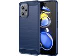 Custodia Per Xiaomi Poco X4 Gt In Silicone Tpu Morbido, Fibra Di Carbonio, Custodia Protettiva Antiurto Blu