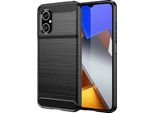 Custodia Per Xiaomi Poco M4 5G In Silicone Tpu Morbido, Fibra Di Carbonio, Custodia Protettiva Antiurto Nera