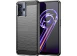 Custodia Realme 9 5G, Custodia Protettiva In Fibra Di Carbonio Tpu Silicone Antiurto Per Realme 9 5G Nero