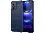 Xiaomi Poco X5 Custodia, Fibra Di Carbonio Tpu Silicone Antiurto Custodia Protettiva Per Xiaomi Poco X5 / Redmi Note 12 5G Blu