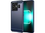 Custodia Realme GT3, Custodia Protettiva In Fibra Di Carbonio Tpu Silicone Antiurto Per Realme GT3 / Realme Gt Neo 5 Blu