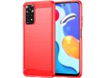 Custodia Per Xiaomi Redmi Note 11 4G / Note 11S In Silicone Tpu Morbido, Fibra Di Carbonio, Custodia Protettiva Antiurto Rosso