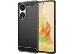 Oppo Reno8 T 5G Custodia, Fibra Di Carbonio Tpu Silicone Antiurto Custodia Protettiva Per Oppo Reno8 T 5G Nero