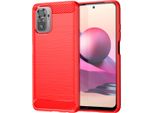 Custodia Redmi Note 10S, Custodia Protettiva In Silicone Tpu Antiurto In Fibra Di Carbonio Per Xiaomi Redmi Note 10 4G / Note 10S Rosso