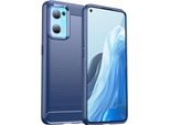 Oppo Find X5 Lite Custodia, Fibra Di Carbonio Tpu Silicone Antiurto Custodia Protettiva Per Oppo Find X5 Lite Blu