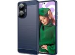 Custodia Realme C55, Custodia Protettiva In Fibra Di Carbonio Tpu Silicone Antiurto Per Realme C55 Blu