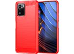 Xiaomi Poco X3 Gt Custodia, Fibra Di Carbonio Tpu Silicone Antiurto Custodia Protettiva Per Xiaomi Poco X3 Gt Rosso