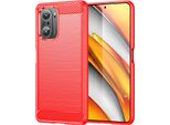 Custodia Redmi K40, Custodia Protettiva In Fibra Di Carbonio Tpu Silicone Antiurto Per Xiaomi Redmi K40 / K40 Pro Red