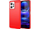 Custodia Redmi Note 12 4G, Fibra Di Carbonio Tpu Silicone Antiurto Custodia Protettiva Per Xiaomi Redmi Note 12 4G Rosso
