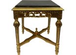 Casa Padrino Tavolino Barocco Oro/Nero - Tavolino Quadrato In Legno Massello Con Piano In Marmo - Mobili Da Salotto In Stile Barocco - Mobili In Stile Antico - Mobili Barocchi