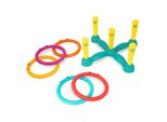 Gioco Del Lancio Degli Anelli Con 5 Anelli Da Lanciare, 5 Bastoni, 1 Croce - Giocattolo Colorato Per Interni Ed Esterni