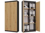 Libreria, Antracite / Rovere Artigianale, 80 X 180 X 35 Cm