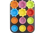 Orion Teglia Per Muffin Teglia Per Muffin Teglia Per Muffin Teglia Per Muffins 12 Pezzi + Pirottini In Silicone