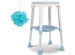 Swanew Sgabello Da Doccia Sgabello Da Bagno Sedia Da Doccia Regolabile In Altezza Fino A 136 Kg Sedile Da Bagno Antiscivolo Con Ripiano Ruotabile A 360°