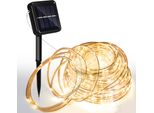Swanew Luce Solare A Corda Led Luce A Corda Per Esterni Luci Fiabesche Bianco Caldo 30M