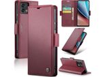 Moto G Stylus 5G 2023 Case, Rfid Blocking Card, Advanced Flip Custodia In Pelle Con Funzione Stand Per Motorola Moto G Stylus 5G (2023) Rosso