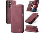 Custodia Galaxy A24 4G, Custodia Retrò In Finto Cuoio Con Funzione Stand Per Samsung Galaxy A24 4G Rosso