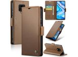 Redmi Note 9 Pro Case, Rfid Blocking Card, Advanced Flip Custodia In Pelle Con Funzione Stand Per Xiaomi Redmi Note 9S / 9 Pro / 9 Pro Max Brown