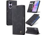 Custodia Oppo A78, Custodia Retrò In Finto Cuoio Con Funzione Stand Per Oppo A78 Nero