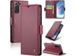 Custodia Galaxy S21 Fe 5G, Custodia In Pelle Con Funzione Stand Per Samsung Galaxy S21 Fe 5G Rosso