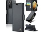Galaxy S21 Ultra 5G Case, Rfid Blocking Card, Advanced Flip Custodia In Pelle Con Funzione Stand Per Samsung Galaxy S21 Ultra 5G Nero