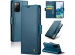 Custodia Galaxy S20 Plus, Carta Di Blocco Rfid, Custodia In Pelle Avanzata Con Funzione Stand Per Samsung Galaxy S20 Plus Blu