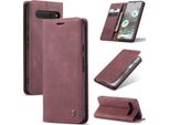 Google Pixel 8 Case, Retro Custodia In Finto Cuoio Con Funzione Stand Custodia Protettiva Per Google Pixel 8 Rosso