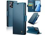 Custodia Oppo Reno8 4G, Carta Di Blocco Rfid, Custodia In Pelle Avanzata Con Funzione Stand Per Oppo Reno8 4G Blu