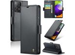 Galaxy A52 5G Case, Rfid Blocking Card, Advanced Flip Custodia In Pelle Con Funzione Stand Per Samsung Galaxy A52 / A52 5G / A52S 5G Nero
