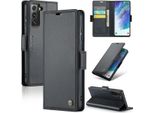 Galaxy S21 Fe 5G Case, Rfid Blocking Card, Advanced Flip Custodia In Pelle Con Funzione Stand Per Samsung Galaxy S21 Fe 5G Nero