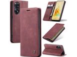 Custodia Oppo Reno8 T, Custodia Retrò In Finto Cuoio Con Funzione Stand Per Oppo Reno8 T Rosso